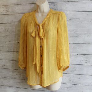 Xhilaration Women's Sheer Blouse Size XS Yellow